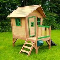 Spielhaus Spielturm axi Robin – Robuster Spielturm aus Holz - Gartenhäuser & Spieltürme, stabiler Spielturm mit Satteldach in Braun und Grün für endlosen Spielspaß im Freien.