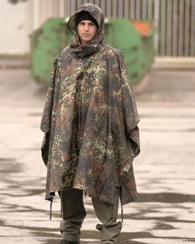 BW Regenponcho Poncho Regenschutz Nässeschutz Army Ripstop flecktarn 0,34mm NEU