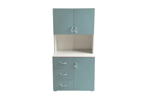 HTI-Living Kinderkleiderschrank in Hellblau und Weiß - Kleiderschrank und Bücherregal in einem! Mit 6 Regalfächern und 3 Schubladen bietet dieser Schrank viel Stauraum für Kleidung, Spiele und Kuscheltiere. Ideal für jedes Kinderzimmer!