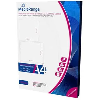 MediaRange CD Jewelcase Booklet + Inlay DINA4 Bögen 50 Stück