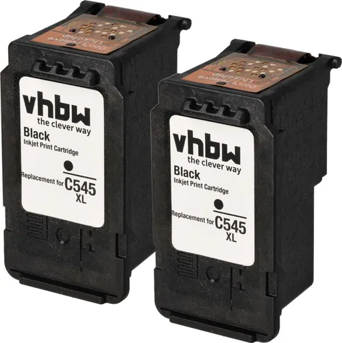 vhbw 2x Tintenpatronen kompatibel mit Canon Pixma TS3151, TS3150, TR4551, TR4550, TS305, TS304, TS302, TS205 Drucker - Schwarz (Wiederaufgefüllt)