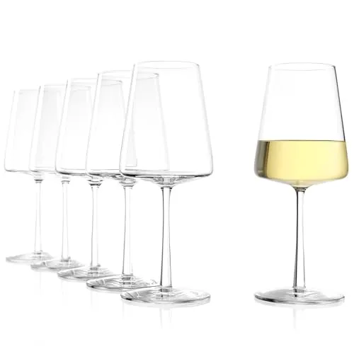 Stölzle Lausitz Weißweinkelche Power 6er-Set - Hochwertige, dünne Kristallgläser für optimale Geschmacksentfaltung, spülmaschinenfest und ideal für besondere Anlässe