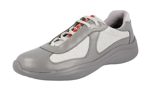 PRADA AMERICAS CUP SNEAKER SCHUHE GRAU SILBER LEDER BIKE MESH NEU 9 43