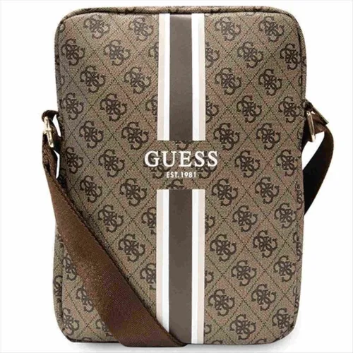 Guess Universell bis 10" Tablet Tasche 4G Stripes Tablet Bag Braun