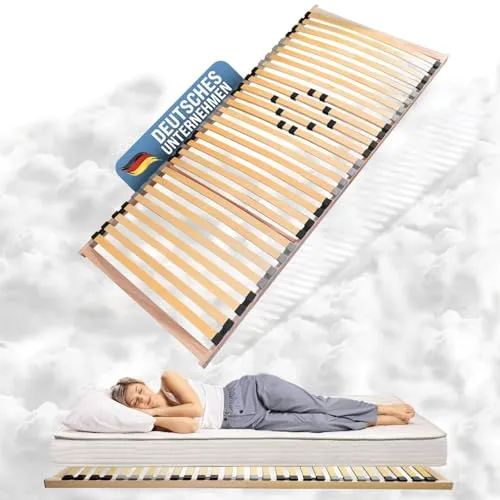Coemo 7-Zonen Lattenrost Basic 120x200 cm | Stabiler Lattenrahmen mit Härtegrad-Regulierung - Lattenroste: 7 ergonomische Liegezonen und 4-fach einstellbare Härteverstellung für individuellen Schlafkomfort. Hergestellt aus stabilem Buchenholz, ideal für erholsame Nächte.