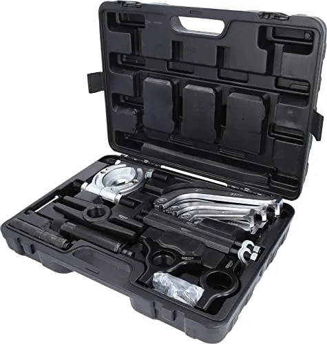 KS Tools 700.1200 - Hydraulischer Abziehersatz 22-tlg, 2-armig und 3-armig mit geringer Abrutschgefahr und extrem robuster Spindel