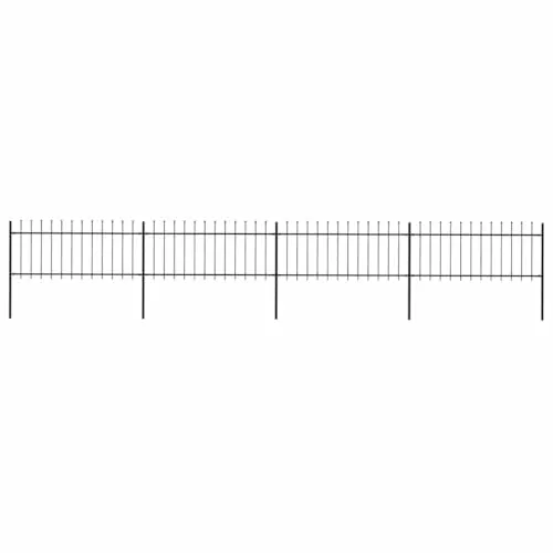 vidaXL Gartenzaun mit Speerspitzen 6,8 x 0,8 m Schwarz - Metallzaun aus pulverbeschichtetem Stahl, mit dekorativen Speerspitzen für hohe Sicherheit und einfache Montage. Ideal für Garten und Grundstücke.