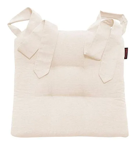 Magma Heimtex Sitzkissen Fino - Elfenbein Stuhlauflage - Stuhlkissen mit extra dickem Polyurethan für optimalen Sitzkomfort, perfekt für Rattanstühle und pflegeleicht durch Handwäsche.