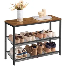 VASAGLE Schuhregal - Platzsparende Schuhablage für Flur, Metall, 3/5/6 Ebenen - Das VASAGLE Schuhregal bietet eine platzsparende Lösung für Ihren Eingangsbereich. Mit stabilen, verstellbaren Gitterablagen ist es ideal für die ordentliche Aufbewahrung Ihrer Schuhe.