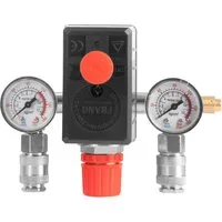 STAHLWERK Druckschalter DE-20 ST mit Manometer und Schnellkupplungen - Präziser Druckschalter für Kompressoren mit 0-8 bar Druckbereich. Integriertes Manometer und zwei Schnellkupplungen für einfache Handhabung. Optimal für Industrie, Handwerk und DIY-Projekte.