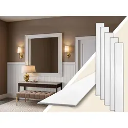 Wandpaneele Landhausstil – Elegante Boiserie Wandverkleidung aus Polystyrol in Weiß - Stilvolle Wandpaneele im englischen Landhausstil – pflegeleicht und modern. Verleihen Sie Ihren Innenräumen mit dieser langlebigen Wandverkleidung eine elegante Atmosphäre. Ideal für Wohnzimmer, Flure und Büros.