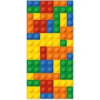 Banjado Magnettafel 37x78cm – Elegante Magnetwand aus Metall mit Motiv Bausteine - Praktische Magnetpinnwand zur stilvollen Organisation von Notizen, Fotos und Terminen. Ideal für Büro, Küche oder Kinderzimmer. Inkl. 4 Magnete und Montageset für einfache Anbringung.