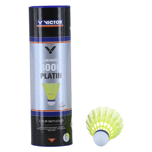 Victor Badmintonbälle Shuttle 3000 Nylon Dose gelb 6er, Geschwindigkeit: langsam