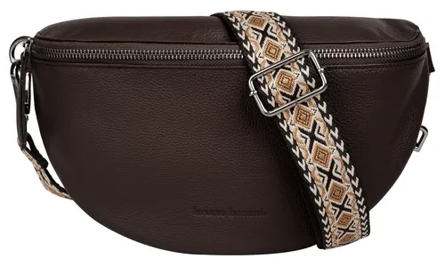 Gürteltasche BRUNO BANANI, Damen, echt Leder, braun - Moderne Gürteltasche aus 100% Rindleder mit verstellbarem Gurt. Perfekt für Essentials wie Schlüssel und Smartphone, ideal für Konzerte und Reisen.