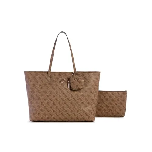 GUESS Power Play Large Tech Tote Latte Logo - Stilvoller Damen-Shopper - Damen-Shopper mit geräumigem Innenraum für Laptop und mehr, kombiniert mit dem angesagten GUESS-Design für einen unverwechselbaren Look.