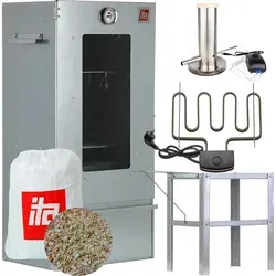 ITA Elektrischer Räucherofen 7000 - Premium Smoker Set - Smoker, ideal für geschmacksintensive Räuchererlebnisse mit Fleisch, Fisch und Gemüse. Inklusive Heizspirale, Rauchgenerator und ergonomischem Tisch für höchsten Komfort.