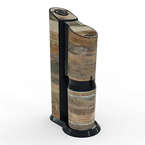 One-Wheel | selbstklebende Folie passend für SodaStream Crystal 2.0 | Wassersprudler-Aufkleber | Design Holzstruktur Farbe braun | Motiv: Holz