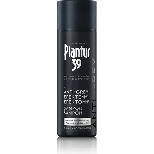 Plantur 39 Anti-Grey Shampoo 200 ml - Shampoo für graues Haar, reinigt sanft und verlängert die Haltbarkeit der Haarfarbe, fördert gesunden Haarwuchs und sorgt für strahlenden Glanz.