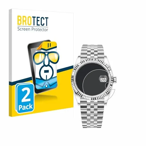 BROTECT (2 Stück Schutzfolie für Rolex Oyster Perpetual Datejust 36 Displayschutz Folie Ultra-Klar