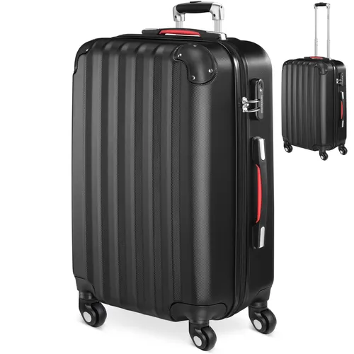 monzana Hartschalen-Trolley Baseline, 4-Rollen Handgepäck - Robuster ABS Hartschalen Reisekoffer in Schwarz mit 4 Rollen, ideal für stressfreies Reisen und maximale Mobilität.