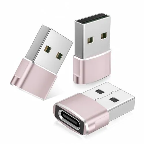 Basesailor USB C Buchse auf USB A Stecker Adapter 3 Stück,Typ C auf A | Ladekabel Adapter für Apple iPhone 18 17 16 15 14 11 Pro Max Duo,Airpods 5,iPad Mini 6,Samsung Galaxy S20 Plus,Z Fold Flip 4