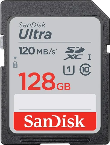 SanDisk Ultra SDXC UHS-I Speicherkarte 128 GB - Schnelle Datenübertragung bis 140 MB/s, ideal für Full HD-Videos, wasserdicht und robust