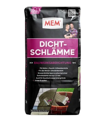 MEM Dichtschlämme 25 kg - Hochwertige Dichtungsschlämme für zuverlässige Abdichtung - Dichtmaterialien, ideal für die Abdichtung von Wänden und Böden, sorgt für dauerhaften Schutz gegen Feuchtigkeit.