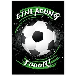 JUNAPACK Einladungskarten Fußball zum Kindergeburtstag Jungen Einladungen Karten Fussball, Einladungskarten zum Geburtstag mit Fußball Motiv