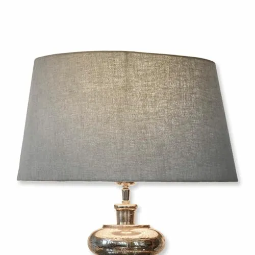 Loberon Lampenschirm Boffas - Lampenschirm für Tisch- oder Stehlampen mit großer Öffnung, passend für E27-Fassungen. Hergestellt aus langlebigem Eisen und Leinen in Taupe, ideal für stilvolle Wohnräume.