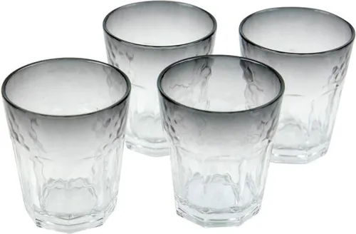 Bo-Camp Trinkglas, 200ml, 4er Set, rauchgrau