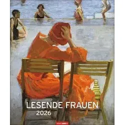 Lesende Frauen Edition Kalender 2026 - Kunstkalender mit zauberhaften Gemälden von lesenden Frauen, ideal für Kunstliebhaber. Großer Wandkalender im Hochformat 46 x 55 cm, perfekt für jeden Raum.