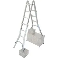 Krause Aluminium-Teleskopleiter STABILO 5 m - Leiter für sicheres Arbeiten in der Höhe, teleskopierbar auf 5 m und ideal für Renovierungs- und Wartungsarbeiten.