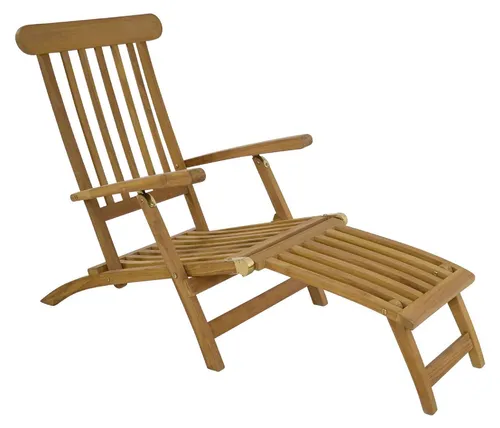Verstellbarer Deckchair aus Teak - Hochwertige Liege aus Teakholz, 148x60x90cm, ideal für entspannte Stunden im Garten oder auf der Terrasse.