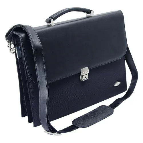 Wedo Elegance Aktentasche 585201 schwarz - Schutz für Ihr Notebook: stilvolle Aktentasche aus Kunstleder mit zwei Hauptfächern, abnehmbarem Schultergurt und abschließbarem Schnappverschluss - ideal für Damen und Herren.