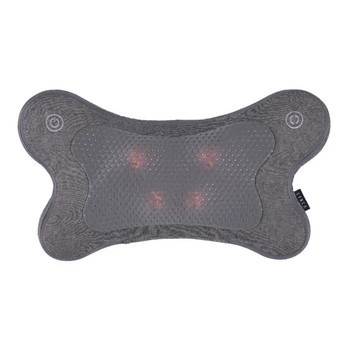 Synca IPuffy kabelloses Massagekissen Grau - Massagegerät für entspannende Rücken- und Nackenmassage, kabellos und tragbar für ultimativen Komfort zu Hause oder unterwegs.