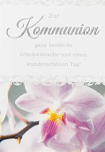 Kommuinion - Grußkarte mit Umschlag - Format: 11,5 x 17 cm - "Kommunion" - Text: