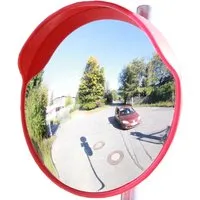 TRUTZHOLM Sicherheitsspiegel rund 60 cm mit schwenkbarer Halterung - Sicherheitsspiegel für optimale Sichtbarkeit in Verkehr und Geschäft, unzerbrechlich, wetterfest und ideal für Außenbereiche. Genießen Sie einen Weitwinkelblick von bis zu 160°!
