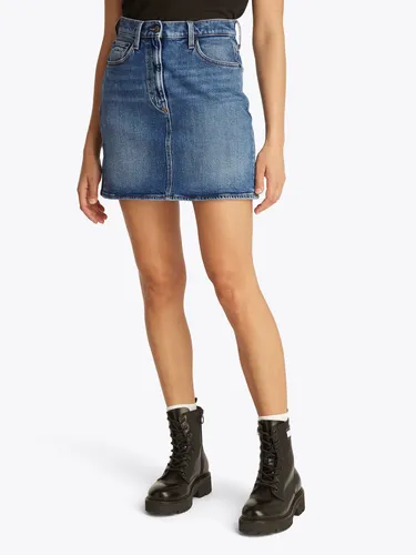 Tommy Jeans MOM SKIRT BI0134, Gr. 26 - Denim Jeansrock mit auffälligen Nieten und praktischen Gesäßtaschen, pflegeleicht und ideal für einen sportlichen Look.