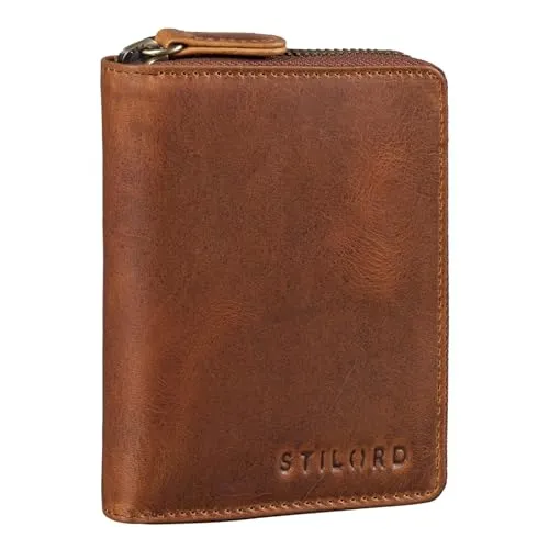 STILORD 'Giannis' Mini Leder Portemonnaie Herren - Herren-Geldbörse im Hochformat aus echtem Leder mit RFID Schutz, platzsparend und stilvoll, ideal für moderne Männer.