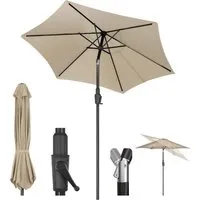 Sekey 220 cm Sonnenschirm mit Kurbel und Auto Kippen - Sonnenschirm für Terrasse, Balkon & Garten – windfest mit UPF 50+ und automatischer Neigungsfunktion für optimalen Schatten ohne Aufstehen.