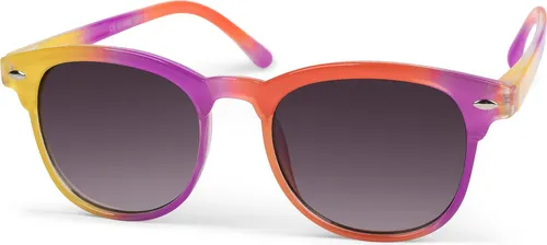 styleBREAKER Kinder Nerd Sonnenbrille mit buntem Rahmen, Kunststoff Rahmen und Polycarbonat Flachgläsern 09020090