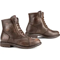 Falco Aviator Stiefel - Wasserdicht, Braun, Größe 45 - Motorradstiefel mit Vollnarbenleder, High-Tex-Membrane und D3O Knöchelprotektoren für maximalen Schutz und Komfort bei jedem Wetter.