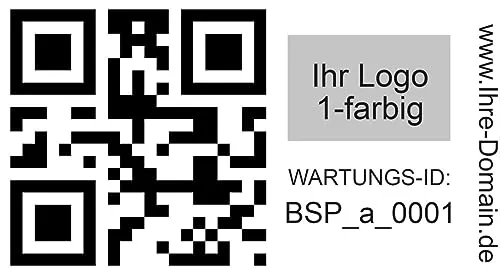 Stück – QR-Code Etiketten fortlaufende Nummer Barcode Wartungsaufkleber inkl. Ihrem einfarbigen Logo | Made in Germany 1000