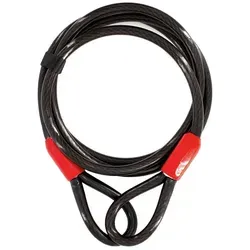 EVEREST FITNESS Schlaufenkabel 2m x 10mm- Kabelschloss schwarz - Universal Stahlseil - Drahtseil mit Ösen ummantelt - Sicherheitskabel für Fahrradschloss lang, Fahrradanhänger, Motorrad, Gartenmöbel