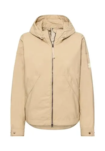 camel active Damen Übergangsjacke Oversized Fit Sand - Leicht packbare Übergangsjacke mit verstellbarer Kapuze und Bündchen für perfekten Sitz. Ideal für wechselhaftes Wetter und bequem im Alltag. Perfekte Ergänzung für Ihre Garderobe.