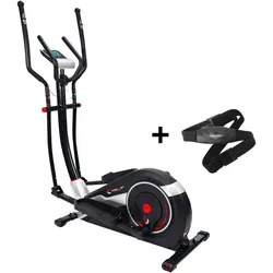 Christopeit Sport® Crosstrainer-Ergometer AX 8000 inkl. Pulsgurt, Schwungmasse ca. 8 kg, 24 Widerstandsstufen rot|schwarz|silberfarben