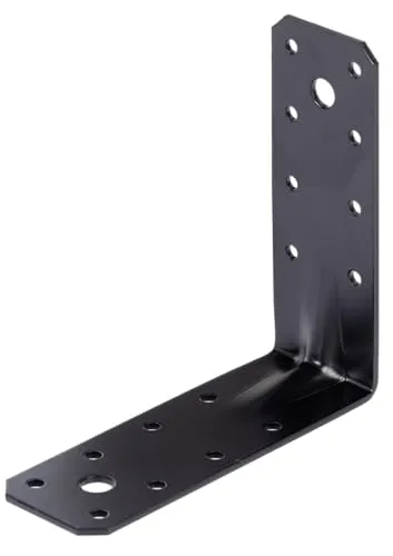 Alberts 329594 Schwerlast-Winkelverbinder - verzinkt - schwarz - kunststoffbeschichtet - 125 x 125 x 45 x 2,5 mm