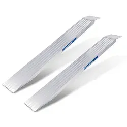 Mauderer Auffahrrampe SuperLeicht AOK20/08 - Klappbare Aluminiumrampe mit 800kg Tragkraft - Klappleitern mit 200 cm Länge, ideal zum Verladen von Baugeräten. Leicht und platzsparend, perfekt für einfachen Transport und Aufbewahrung.