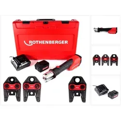ROTHENBERGER ROMAX 4000 Set Pressmaschine Standard - Einpresswerkzeug für Rohre mit 4Ah Akku, ideal für ermüdungsfreies Arbeiten und schnelle Verpressungen unter 5 Sekunden.