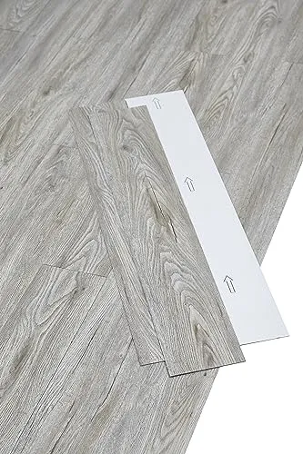 misento Vinylboden selbstklebend - Holzoptik in Grau-Braun, 4,46 m² - Einfach zu verlegendes Klebevinyl für DIY-Projekte und Renovierungen. Strapazierfähig, kratzfest und pflegeleicht – ideal für jeden Raum, auch mit Fußbodenheizung.